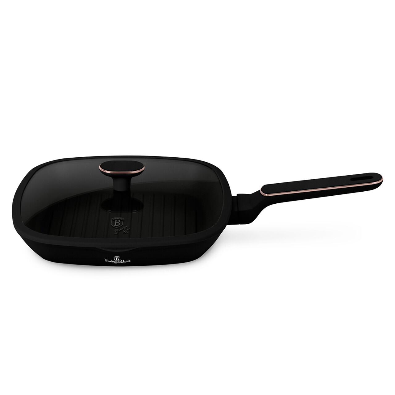 Tigaie grill cu capac Berlinger Haus, Black Rose, 28 cm, 2.1 L, aluminiu forjat, negru mat - imagine 3