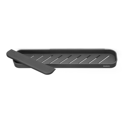 Suport accesorii dus + racleta, Brabantia, MindSet, 42x8.6x4.4 cm, aluminiu, gri inchis