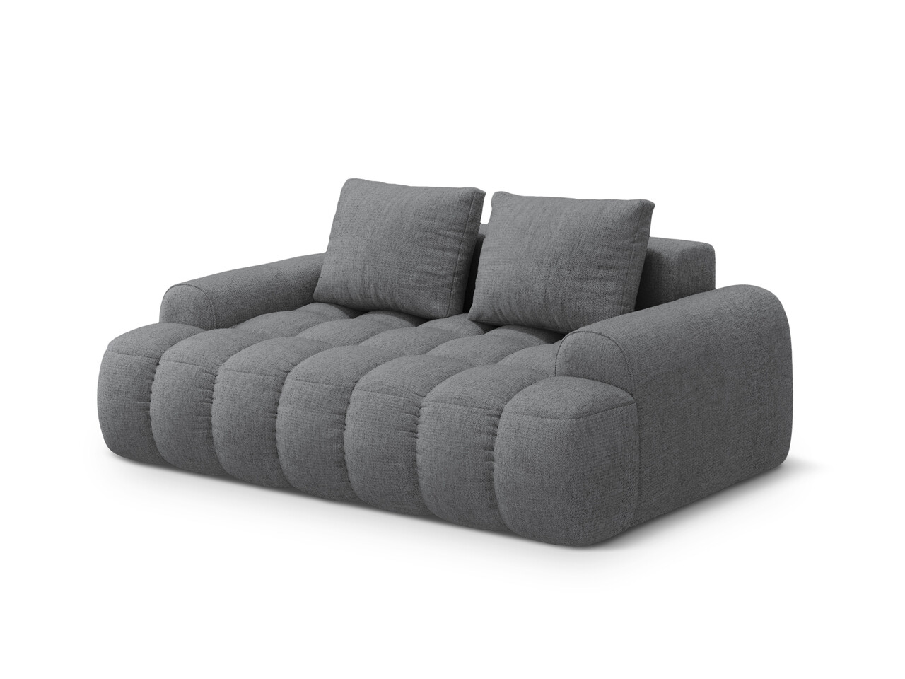 Canapea 2 locuri, Linz, Cosmopolitan Design, 175x100x84 cm, tesatura structurata, gri