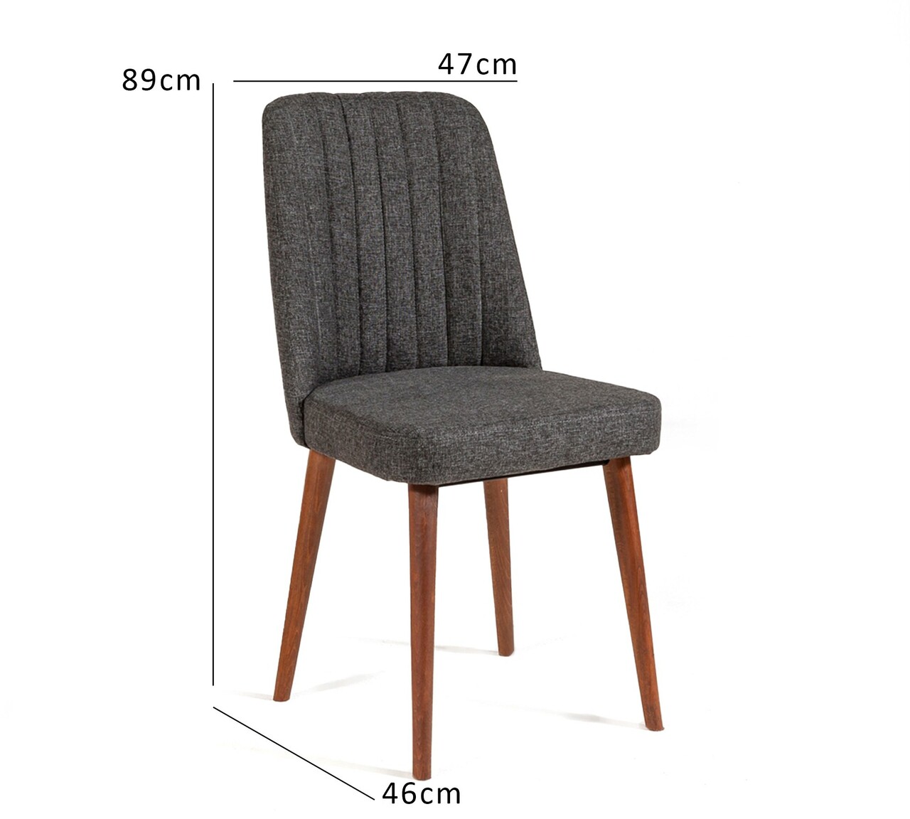 Scaun, Hanah Home, Vina Sandalye Anthracite, Maro, 47x89x46 cm, Nuc / Antracit - imagine 5