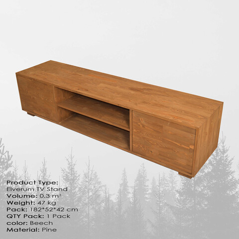 Comoda TV, Massive Design, Elverum Medium, 180x50x40 cm, Fag Massive Design