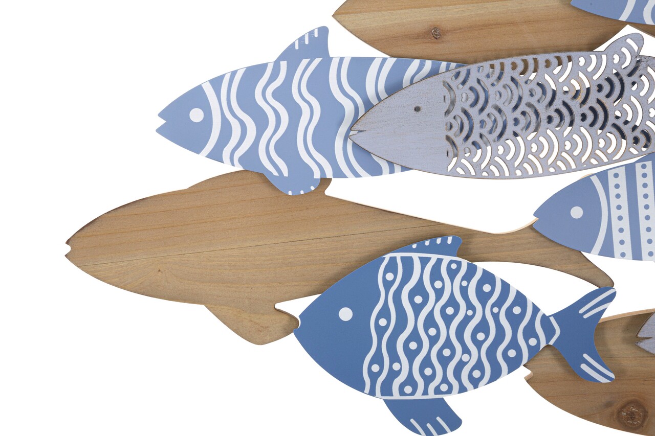 Decoratiune de perete Fish Sea, Mauro Ferretti, 91x33.5 cm, fier/MDF, multicolor