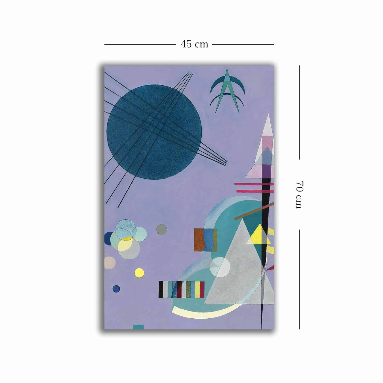 Tablou decorativ, 4570KANDINSKY023, Canvas, Lemn, Multicolor