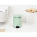 Cos de gunoi cu pedala, Brabantia, NewIcon Jade Green, 5 L, 27.2x20.5x29.1 cm, otel, verde jad
