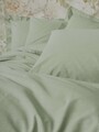 Lenjerie de pat pentru o persoana, L'essentiel Maison, Plain, Bumbac Ranforce, Salvie