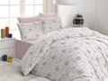 Lenjerie de pat dubla Karin, Majoli Home Collection, 4 piese, 200x220 cm, 100% bumbac ranforce, somon