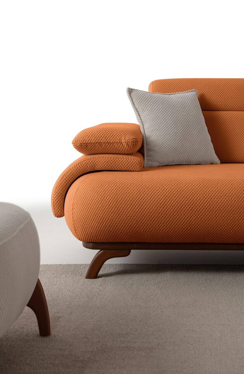Canapea 3 locuri, Atelier del Sofa, 752EST1154, Lemn de carpen/PAL melaminat, Caramiziu - view 8