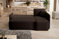 Coltar extensibil dreapta 3 locuri ELTAP, Hadson, 206x150x89 cm, lemn/poliester, maro inchis