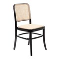 Scaun Legno, Homla, 49x45x83 cm, lemn/ratan, negru