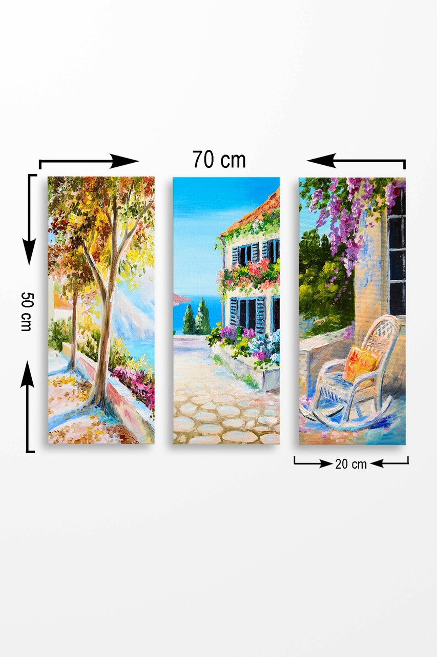 Set 3 tablouri decorative, MDF0030, 20 x 50 cm, 3 piese, Multicolor - view 2