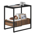 Masuta de cafea / noptiera Columbian, Vasagle, 55x35x55 cm, MDF/PAL, negru