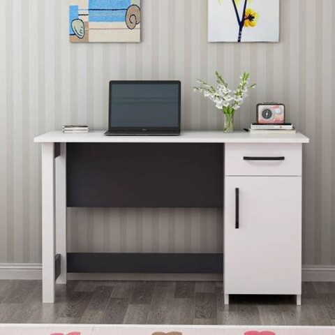Birou, coraline, natural, 120x71x60 cm, alb / antracit