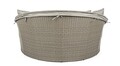 Pat de zi cu parasolar si perne Siesta Daybed, Bizzotto, 168x168x145 cm, aluminiu/fibre sintetice impletite, bej