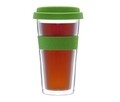 Sticla termica cu banda silicon Bizet, Ambition, 400 ml, verde