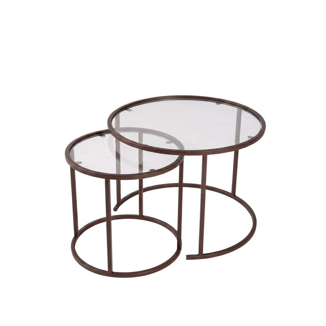 Set masute de cafea, Hanah Home, Brown-Trs-60-42-Nrd-Srk, Maro — imaginea 4