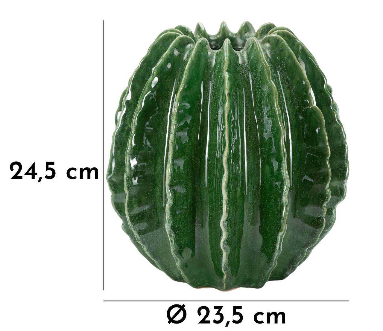 Vaza decorativa Cactus Ball, Mauro Ferretti, 23.5x24.5 cm, ceramica, verde - 1 | YEO
