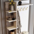 Cuier de perete, Hommy Craft, Viyana D, 90x35x202 cm, PAL, Alb/Auriu