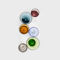 Set 6 pahare vodca Samber, Homla, 5.5x16 cm, sticla, multicolor