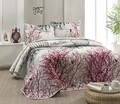 Set cuvertura de pat dubla matlasata, Eponj Home, Palvin White, 3 piese, 65% bumbac, 35% poliester, multicolor