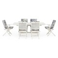 Set mobilier pentru gradina Tropical, masa extensibila + 6 scaune, alb/multicolor
