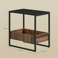 Masuta de cafea / noptiera Columbian, Vasagle, 55x35x55 cm, MDF/PAL, negru