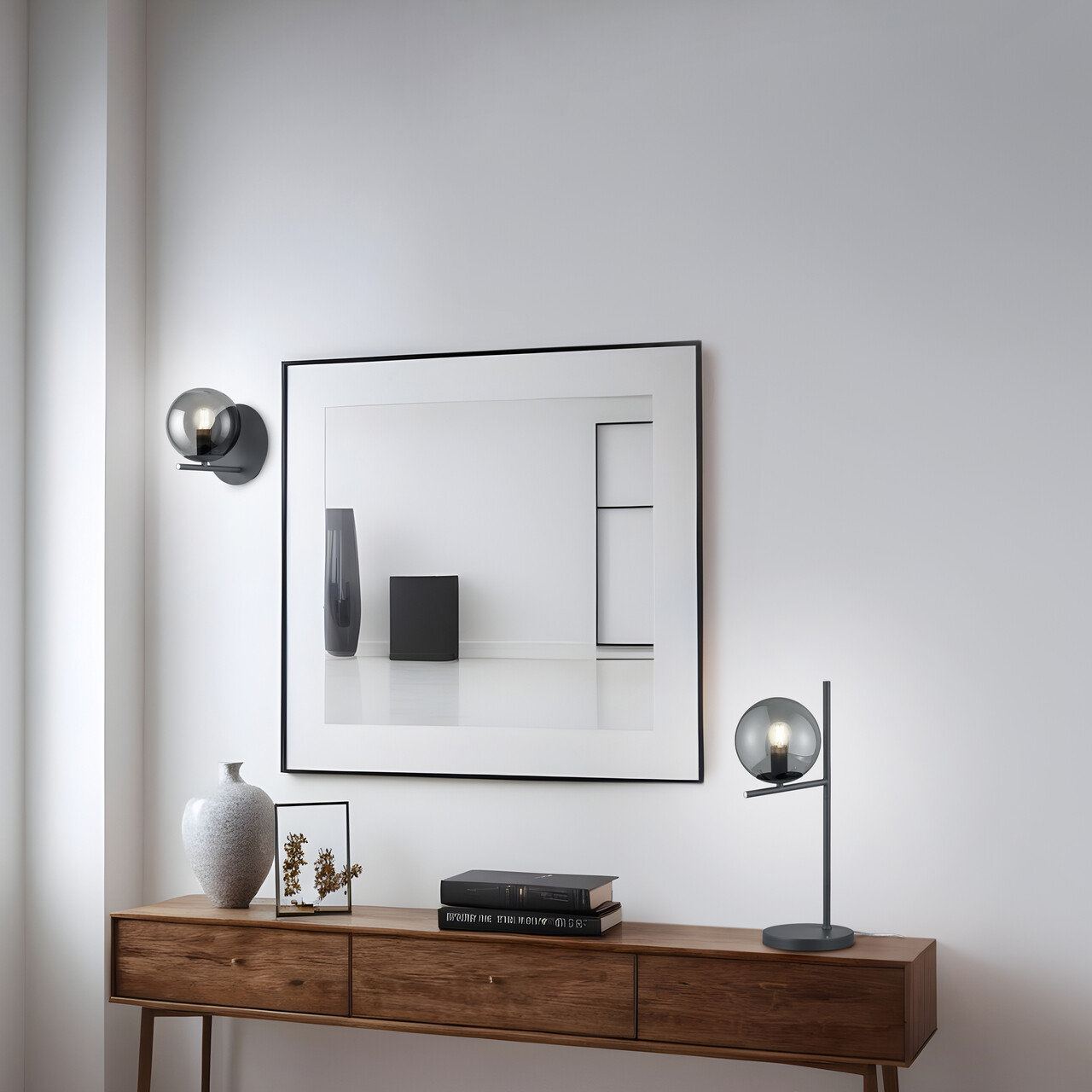 Lampa de masa Pure, TRIO, 18x52 cm, 28W, 1x E14, metal, antracit