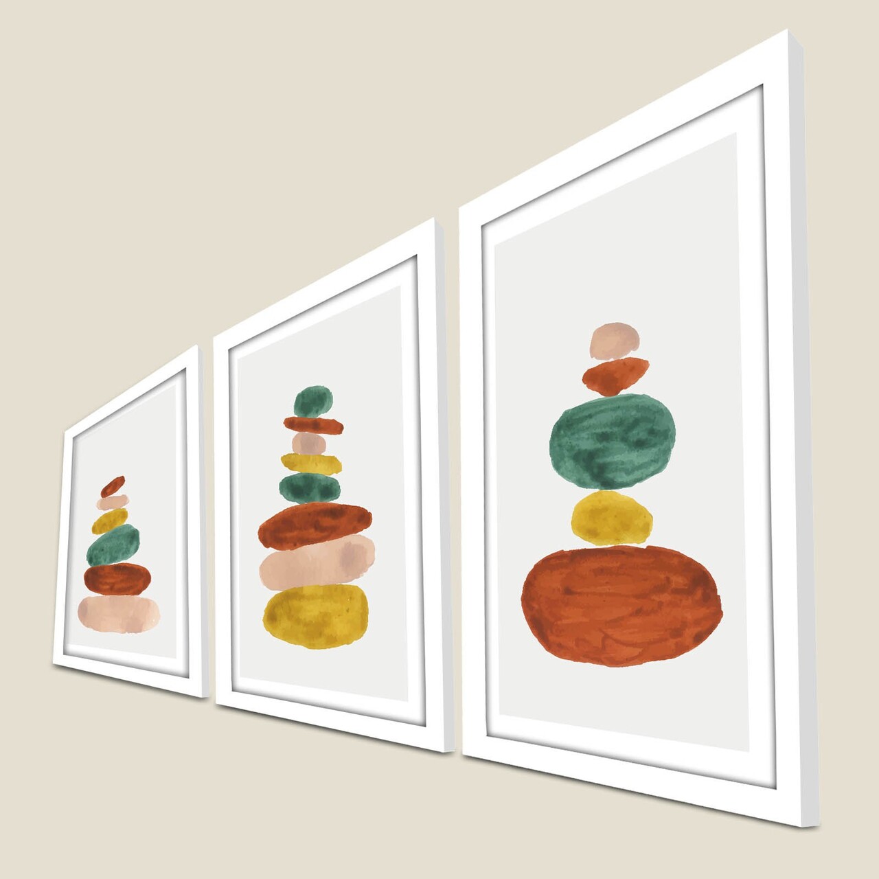 Set 3 tablouri decorative, 3P3853NISCT-012, Lemn, Multicolor - view 3