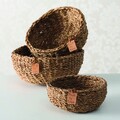 Set 3 cosuri Sophy Round, Boltze, 20-30 cm, iarba de mare, natural