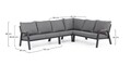 Set mobilier pentru gradina/terasa 4 piese Jacob, Bizzotto, tesatura ofelin/lemn de tec, gri carbune