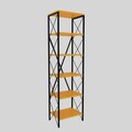 Corp biblioteca, Kalune Design, Suadiye, 50x180x30 cm, PAL, Galben/Negru