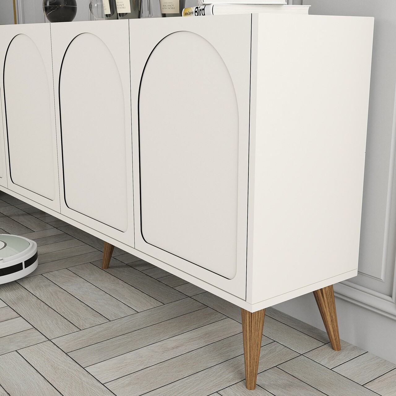 Consola, Hanah Home, Lyon 81, 180x81x35 cm, Crema/Nuca - view 5