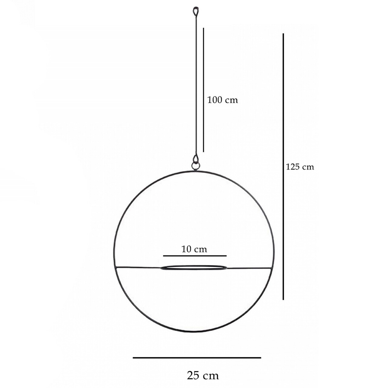 Suport pentru ghivece, SEH, 25x25x25 cm, Negru