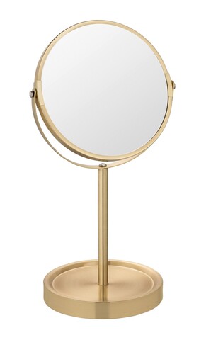 Oglinda cosmetica Alata, Wenko, 18.5x15x35 cm, metal/sticla, auriu