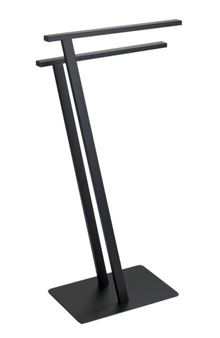 Suport pentru prosoape, wenko, lirio black matt, 20 x 40 x 76.5 cm, metal, negru