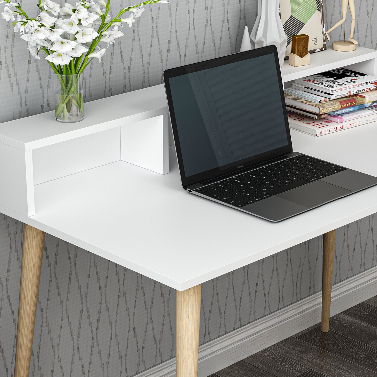 Birou, Antec, Ronas 120, 120x60x75 cm, PAL, Alb - 2 | YEO