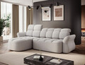Coltar extensibil stanga 3 locuri ELTAP, Beneth, 301x185x115 cm, lemn/poliester, gri deschis