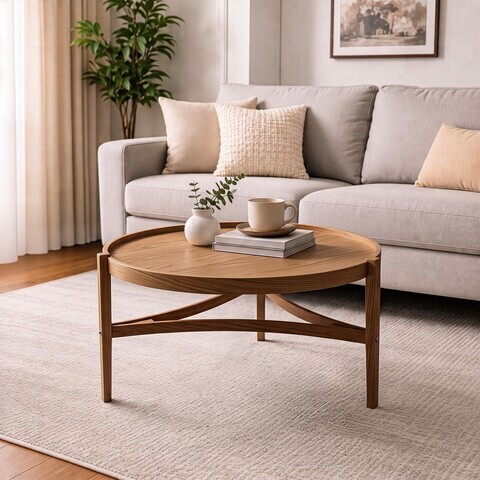 Masuta de cafea, Hanah Home, Ren 100, 100x46x100 cm, LEMN MASIV DE FAG, Maro