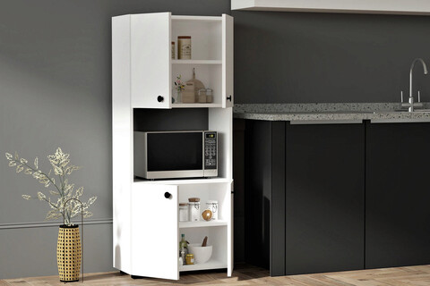 Dulap pentru bucatarie, puqa design, ayaz, 60x140x31.4 cm, pal, alb