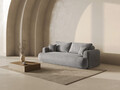 Canapea extensibila 3 locuri, Ella-193, Micadoni Home, 253x108x94 cm, tesatura structurata chenille, bej inchis