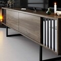Comoda TV, Bexley, Chrome Line, Nuc / Negru