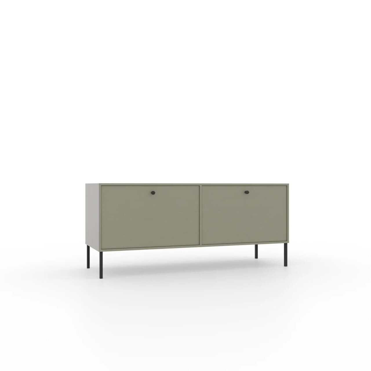 Comoda TV ADRK, Tili 2D, 120.6x40.8x50 cm, PAL laminat, verde eucalipt — imaginea 2