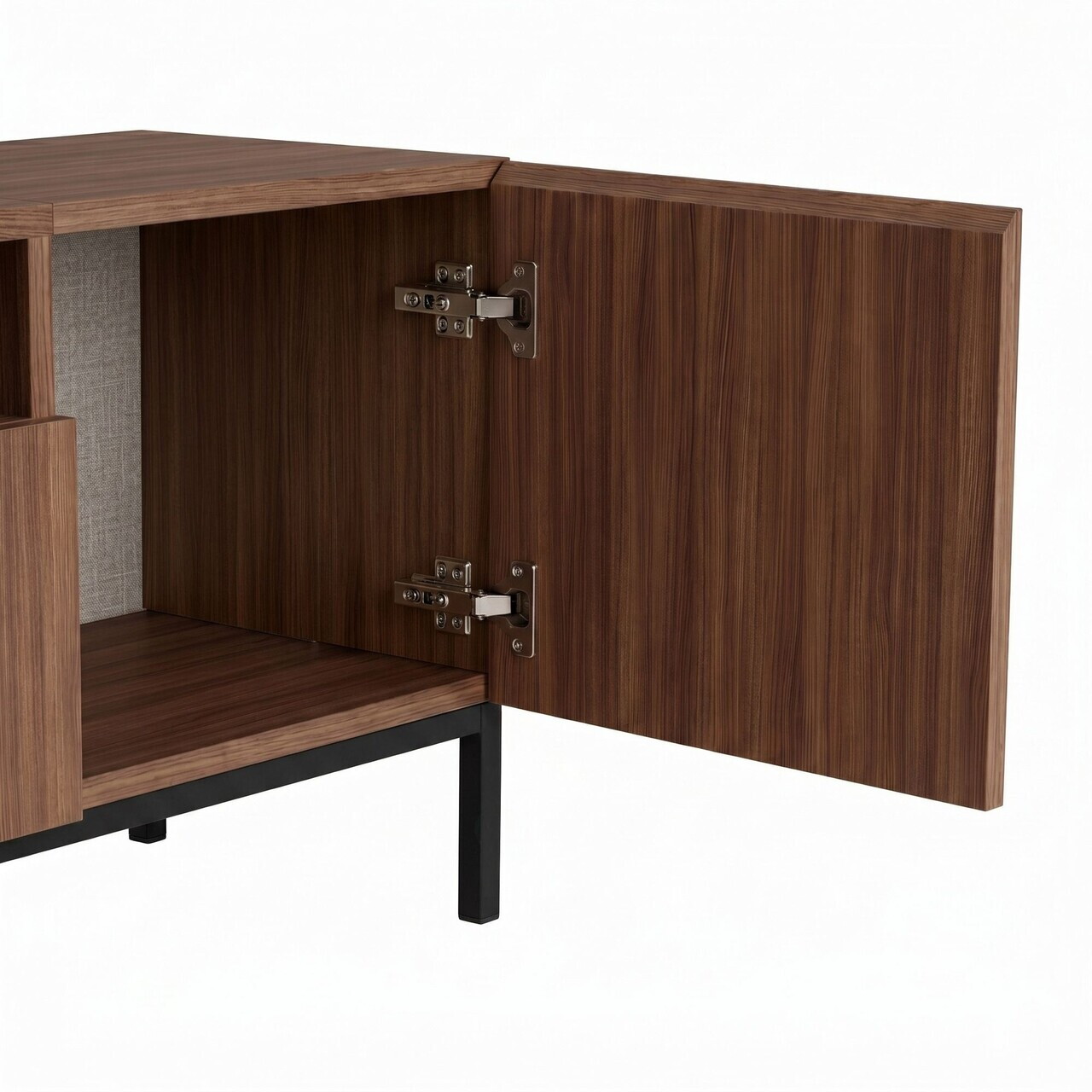 Comoda TV, Nordure, Rivoli, 160x50x35 cm, PAL, Nuc Milano / Negru — imaginea 7