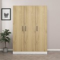 Dulap pentru haine, Minerva, Kale Walnut, 135x190x52 cm, PAL, Maro