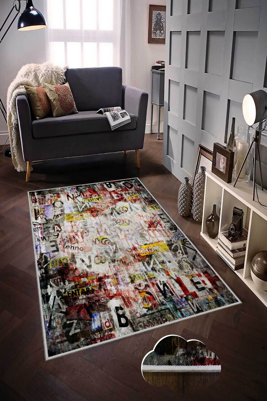 Covor Hmnt53 160x230 cm Poliester Multicolor