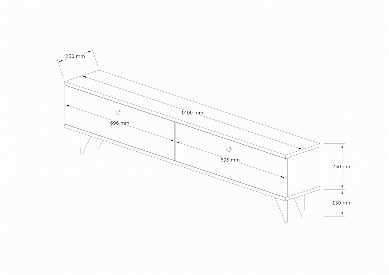 Comoda TV, Hanah Home, Paris 140, 140x40x25 cm, Maro — imaginea 4