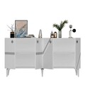 Consola, Olivia, Iris, 150x40x79 cm, PAL , Alb / Argintiu
