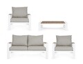 Set mobilier pentru gradina/terasa 4 piese Einar, Bizzotto, aluminiu/placaj/poliester, alb