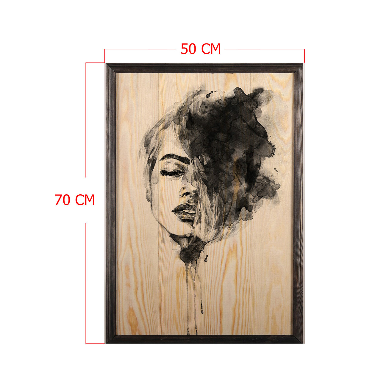 Tablou decorativ, Woman Face XL, Lemn, Lemn, Multicolor