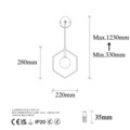 Aplica de perete, Fulgor, 942FLG2101, Metal, Alb/Negru