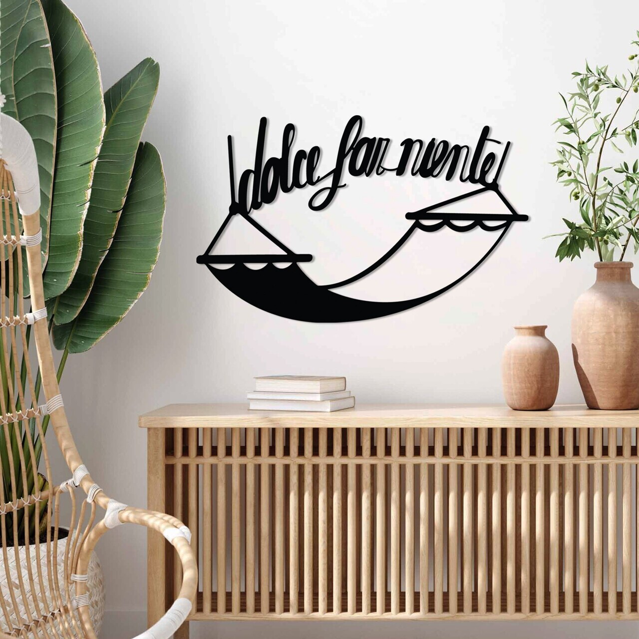 Decoratiune de perete, Dolce Far Niente 5, Dimensiune: 60 x 38 cm, Negru — imaginea 3